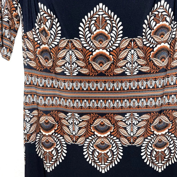 INC International Concepts Black Boho Print Knee-length Shift Dress 6 Women’s - Picture 4 of 11